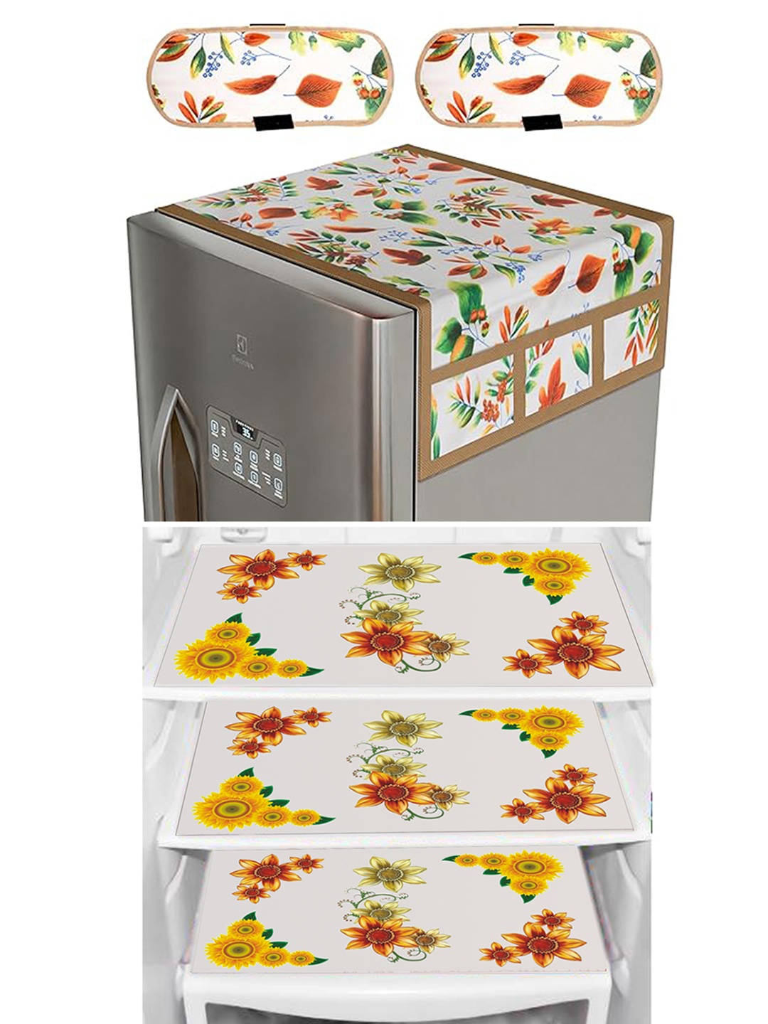 

Dakshya Industries Yellow & Green 6 Pieces Printed Refrigerator Covers & Mats