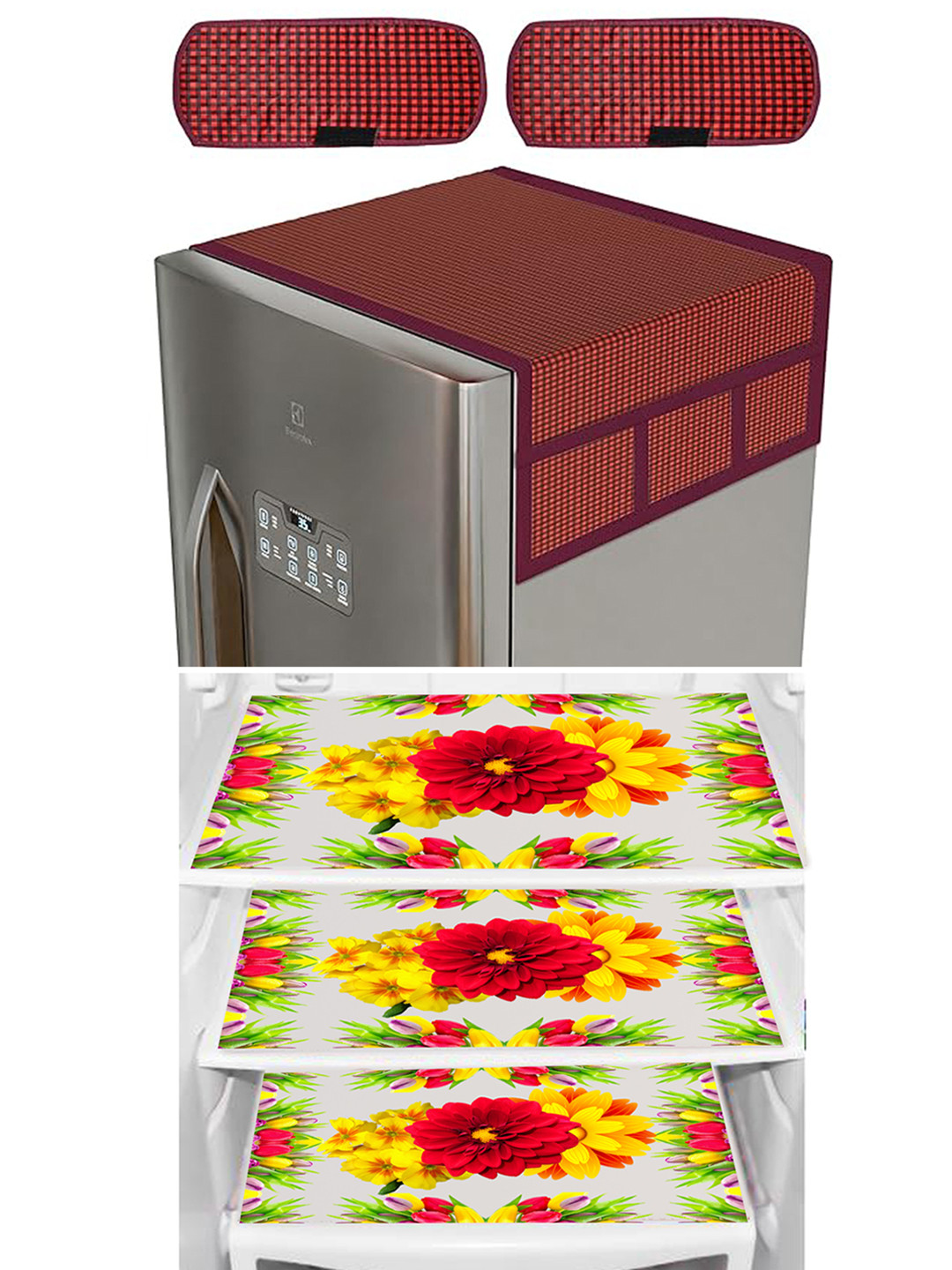 

Dakshya Industries 6 Pieces Maroon Printed Refrigerator Covers