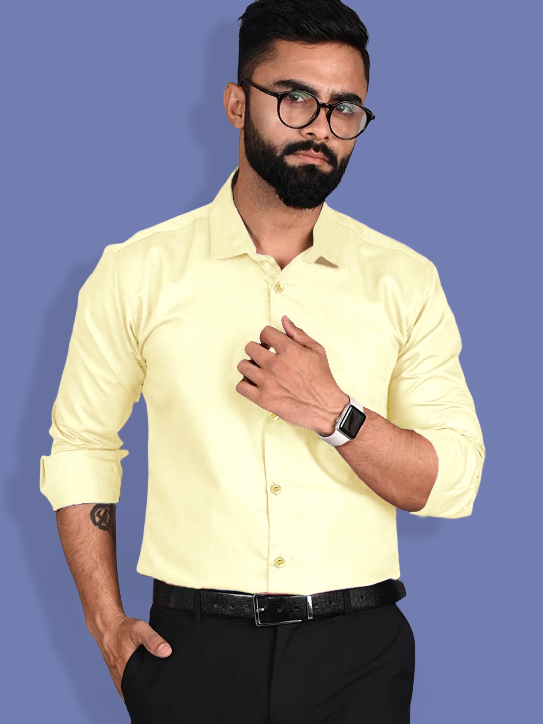 

1 Stop Fashion Selection of 3 Standard Spread Collar Chest Pocket Cotton Formal Shirt, Multi