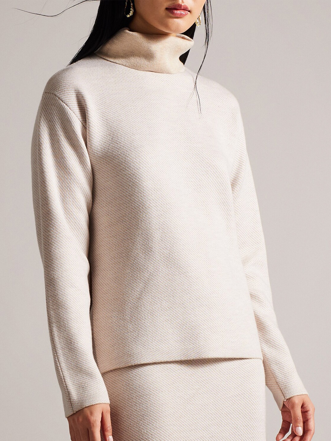 

Ted Baker Turtle Neck Woollen Pullover Sweater, Beige