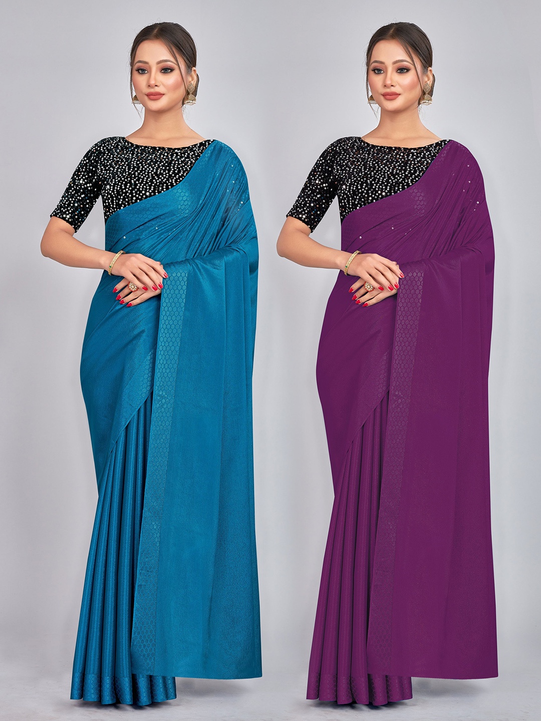 

CastilloFab Selection of 2 Sarees, Teal