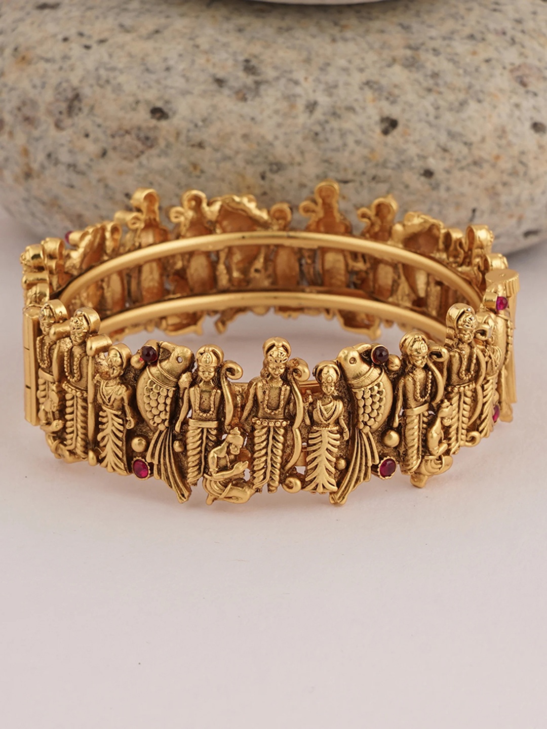 

MANSIYAORANGE Gold-Plated Kundan-Studded Bangle