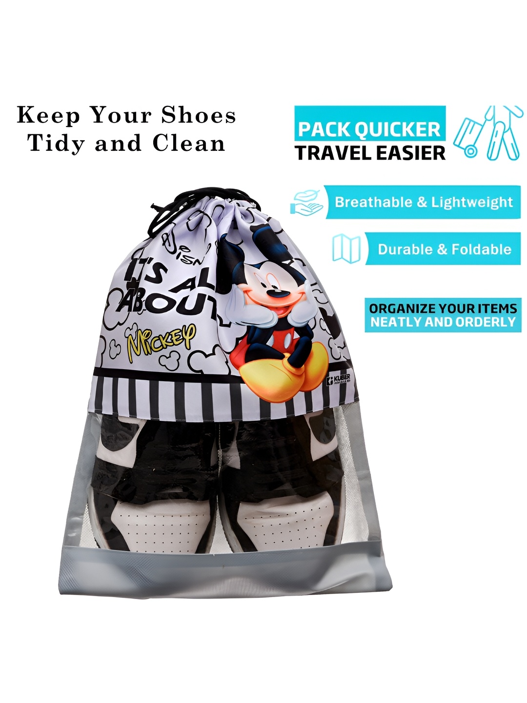 

Kuber Industries Pack Of 12 Printed Shoe Covers, White