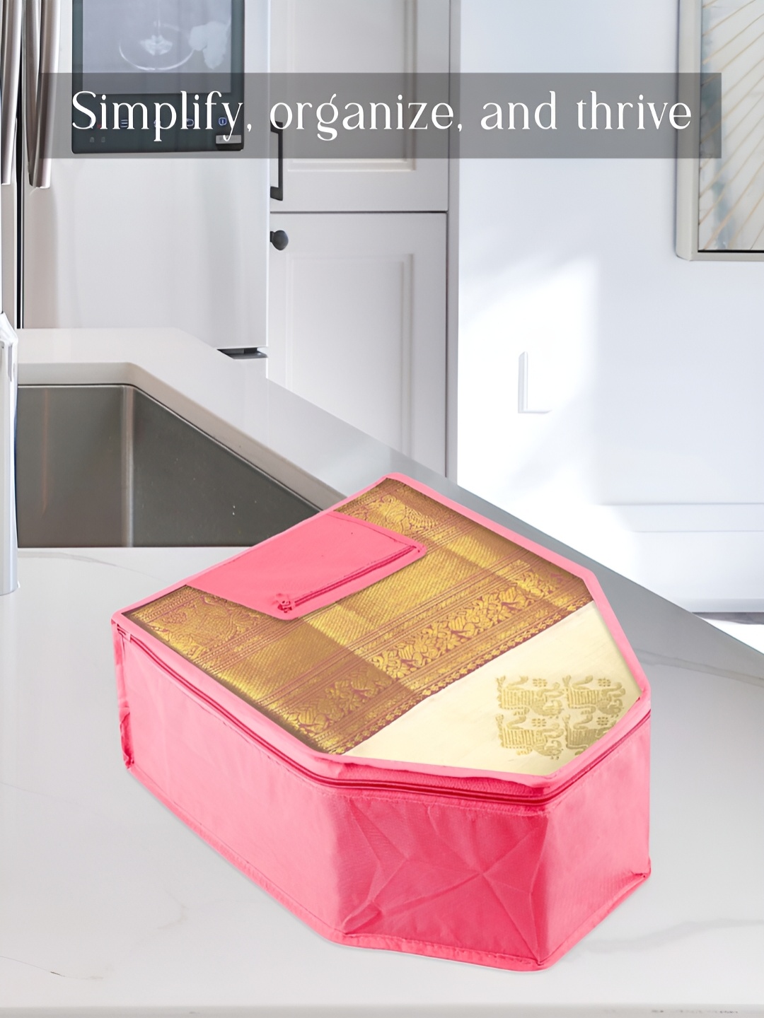 

Kuber Industries Pink 9 Pieces Clothes Storage Bag Organisers