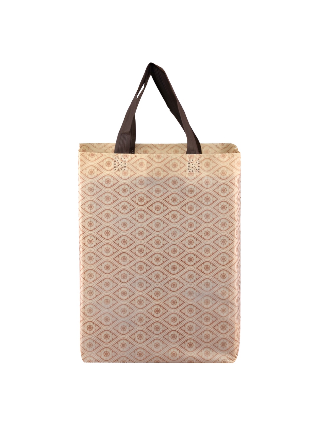 

Kuber Industries 24-Pcs Ethnic Motifs Printed Shopper Tote Bag, Cream