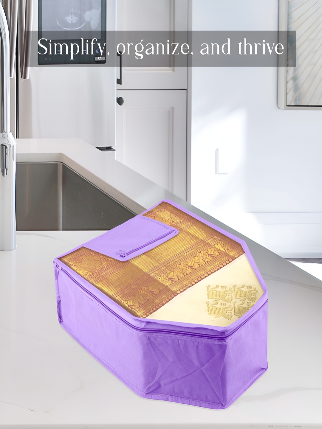 

Kuber Industries Purple 12 Pieces Clothes Storage Bag Organisers