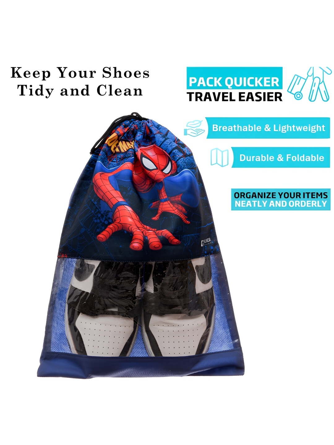 

Kuber Industries Pack Of 18 Printed Shoe Covers, Blue