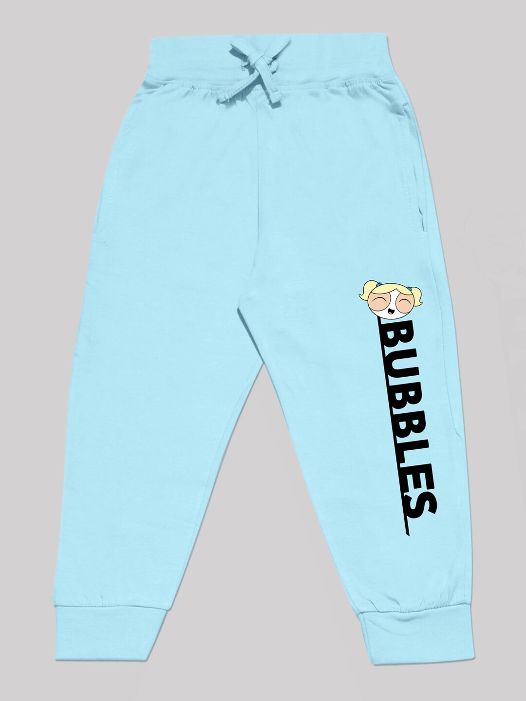 

Minute Mirth Girls Powerpuff Girls Printed Pure Cotton Mid-Rise Joggers, Blue