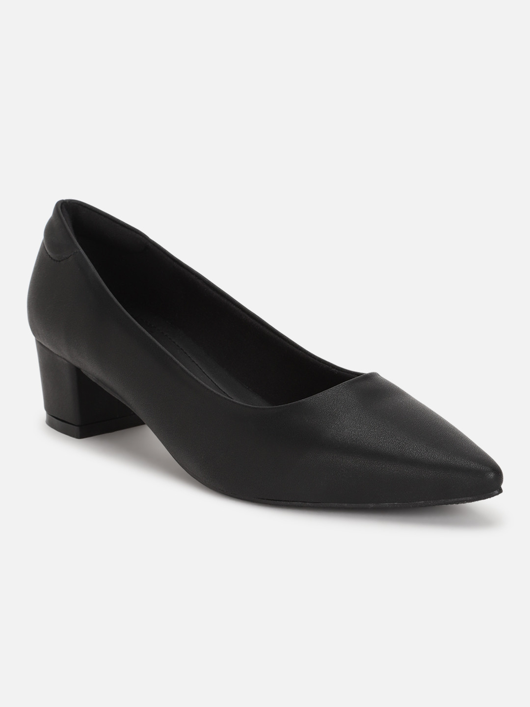 

Van Heusen Woman Pointed Toe Block Heeled Pumps, Black