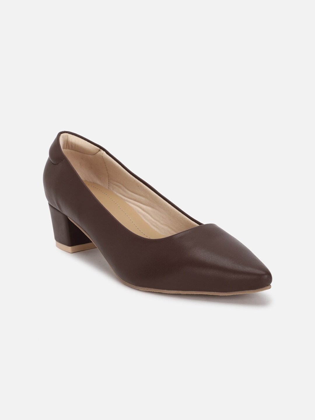 

Van Heusen Woman Pointed Toe Block Heeled Pumps, Brown