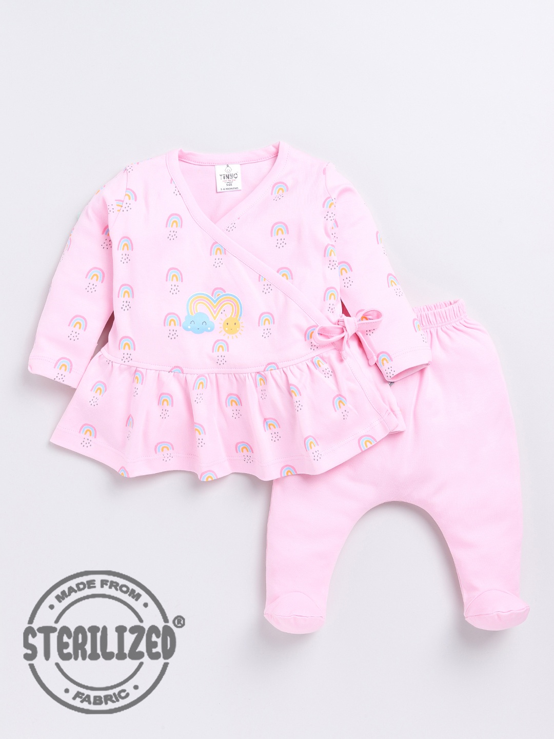 

Moms Love Infants Boys Graphic Printed Pure Cotton Top with Pyjamas, Pink