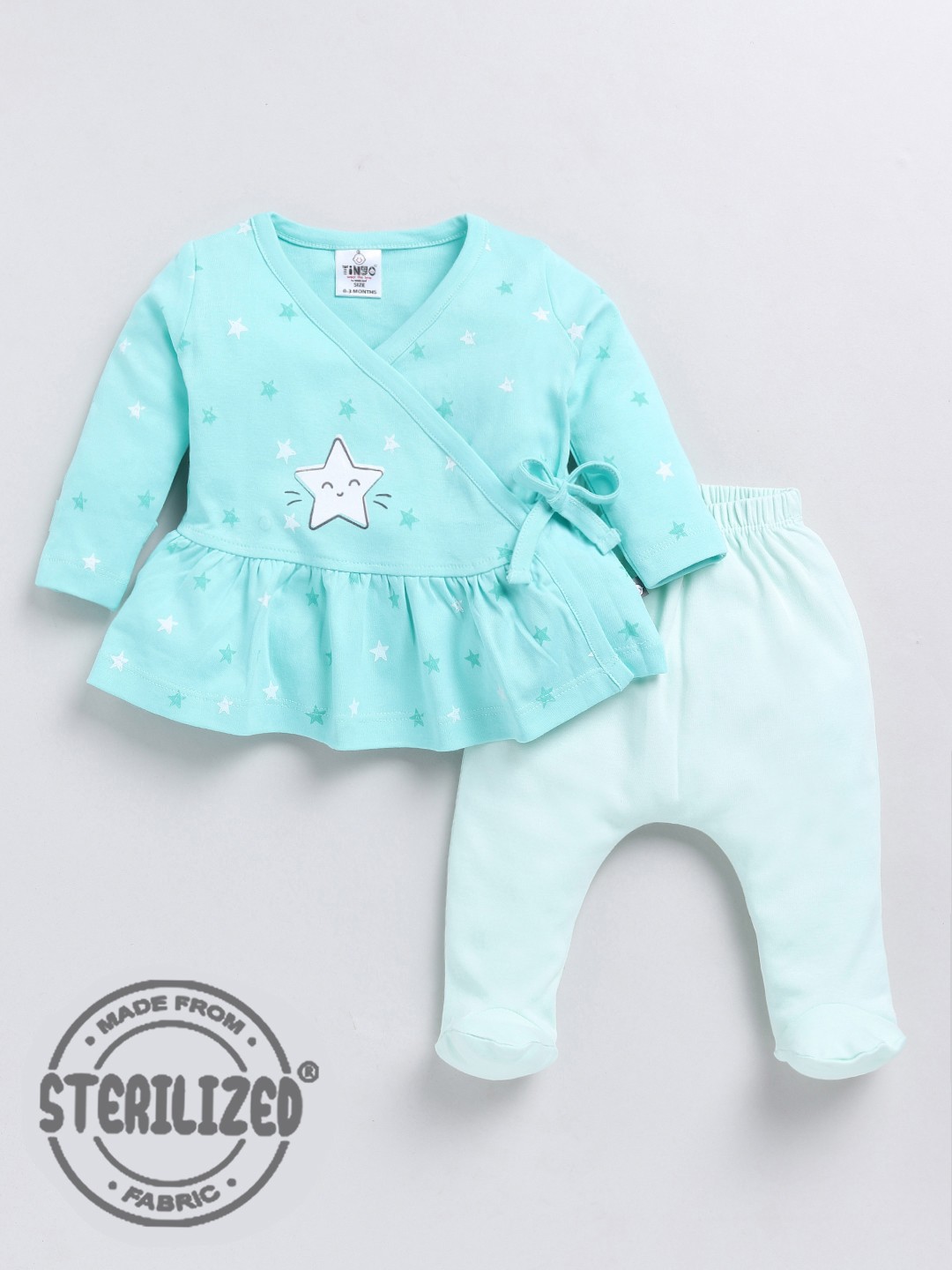 

Moms Love Infants Conversational Printed Pure Cotton Top With Leggings, Green