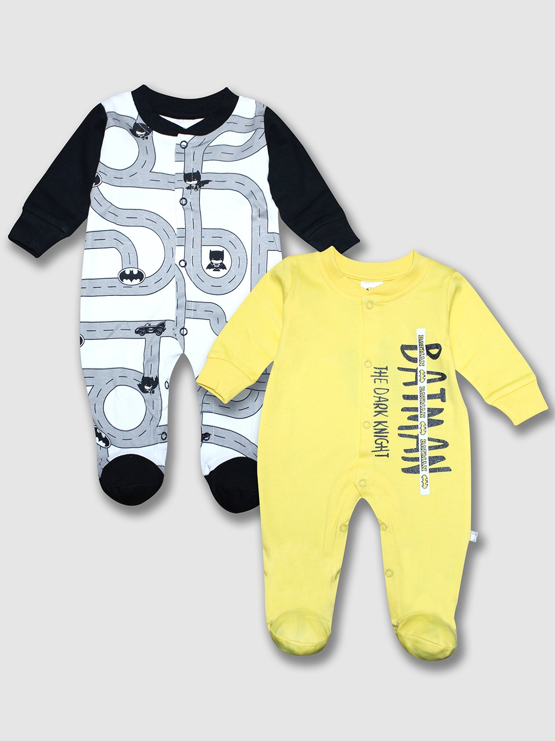 

Moms Love Boys Pack Of 2 Printed Cotton Sleepsuits, Black