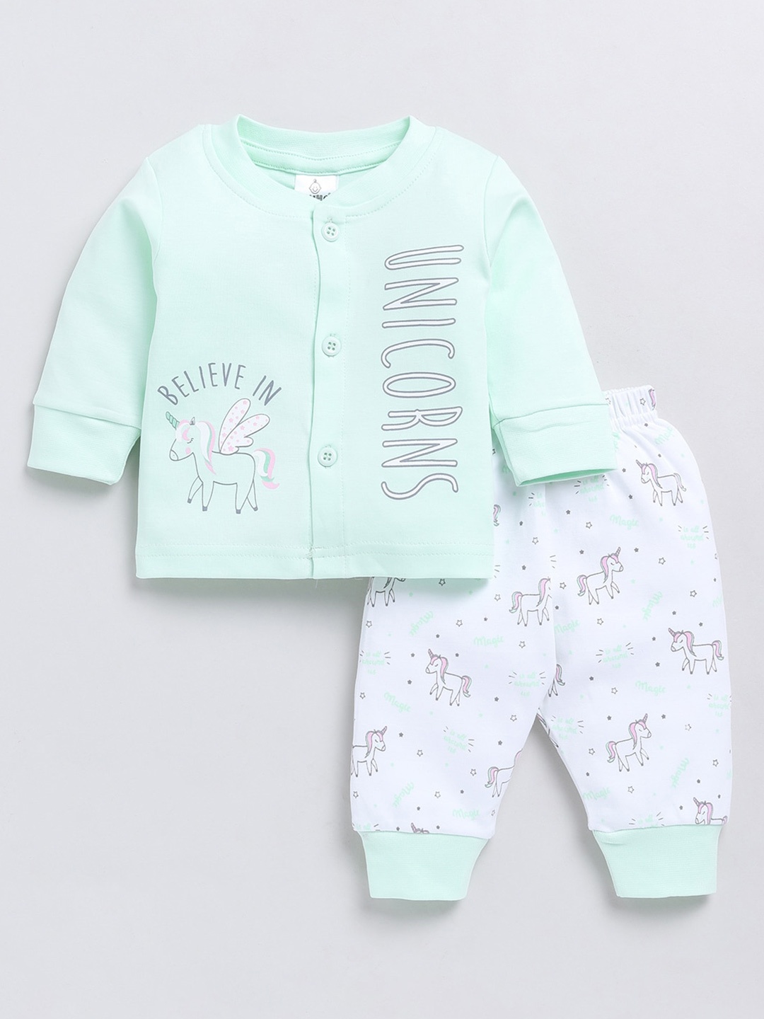

Moms Love Infant Girls Typography Printed Shirt with Joggers, Blue