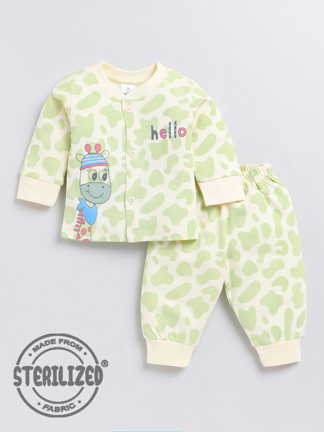 

Moms Love Boys Printed Pure Cotton T-shirt with Trousers, Cream
