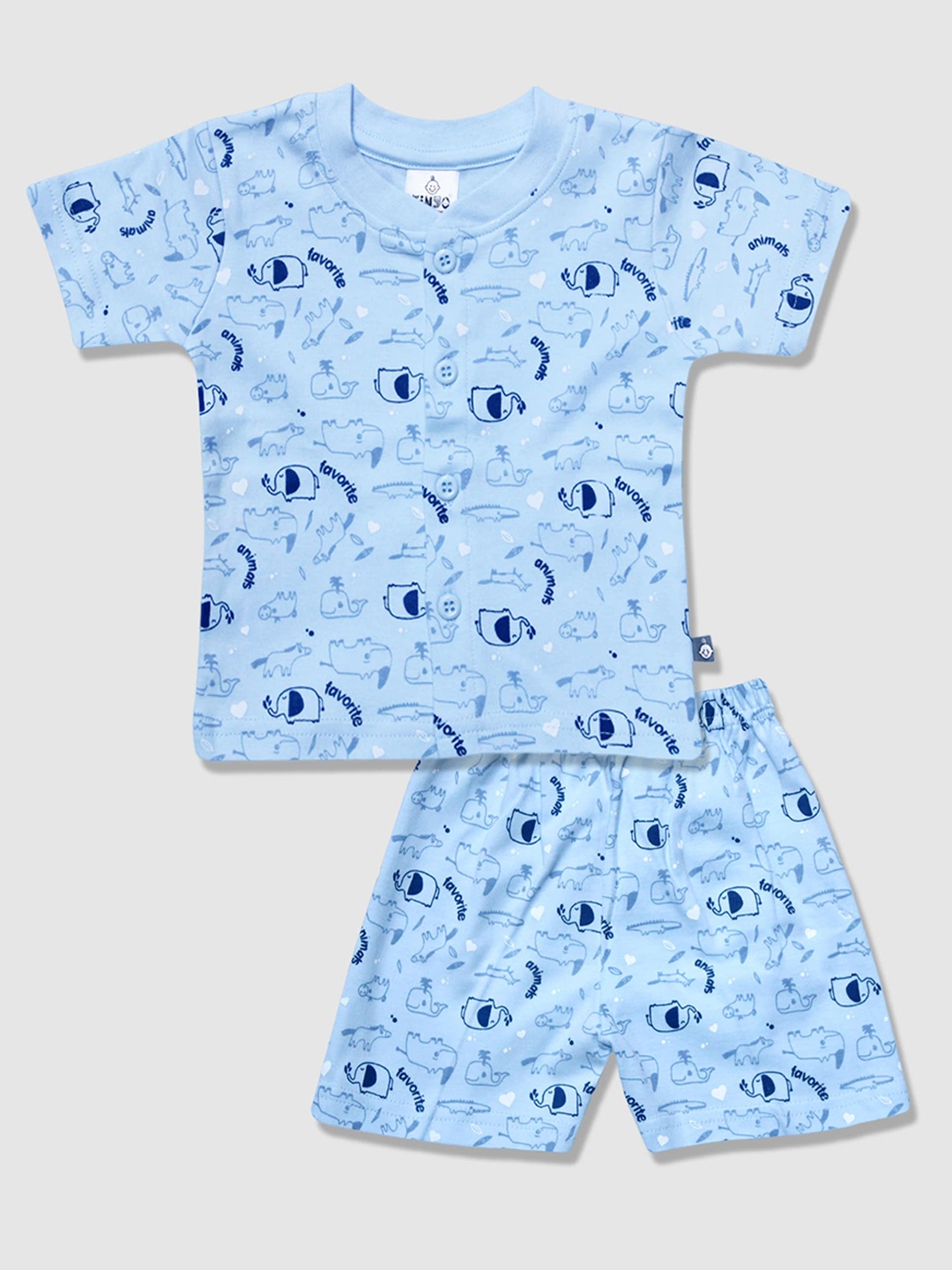 

Moms Love Boys Graphic Printed Pure Cotton Shirt with Shorts, Blue