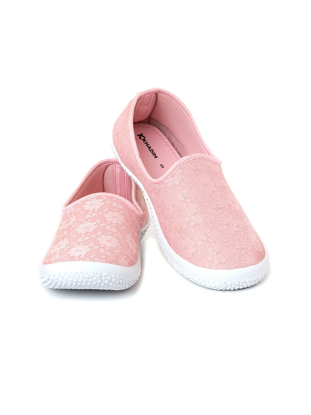 

Khadims Women Textured Slip-On Sneakers, Pink