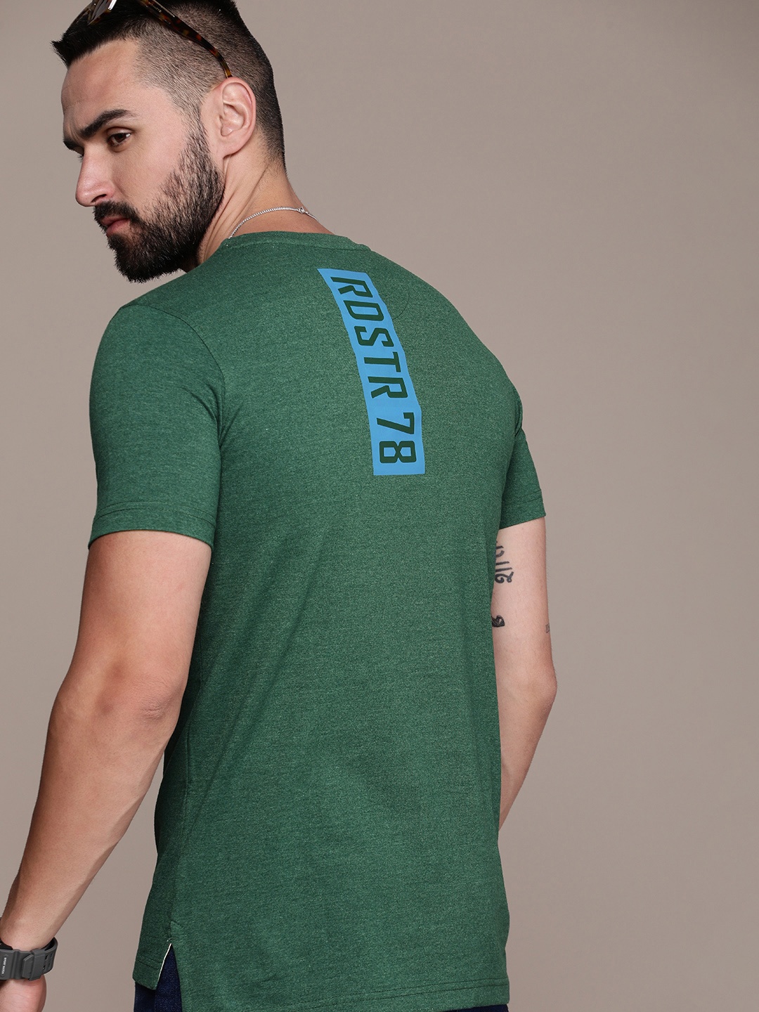 

Roadster Men Typography Printed T-shirt, Green