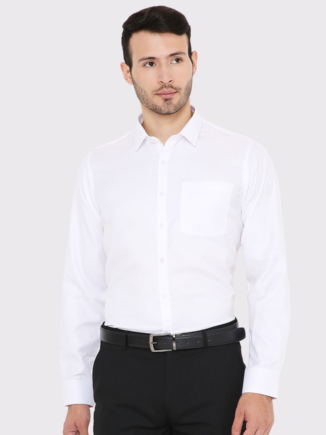 

Maharaja India Slim Spread Collar Linen Formal Shirt, White