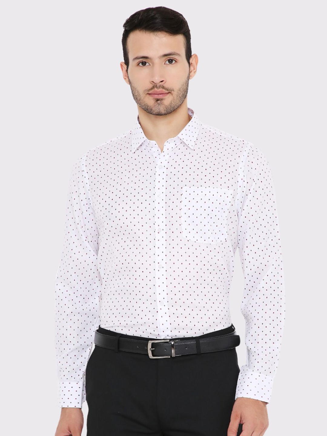 

Maharaja India Slim Micro Ditsy Printed Formal Shirt, White