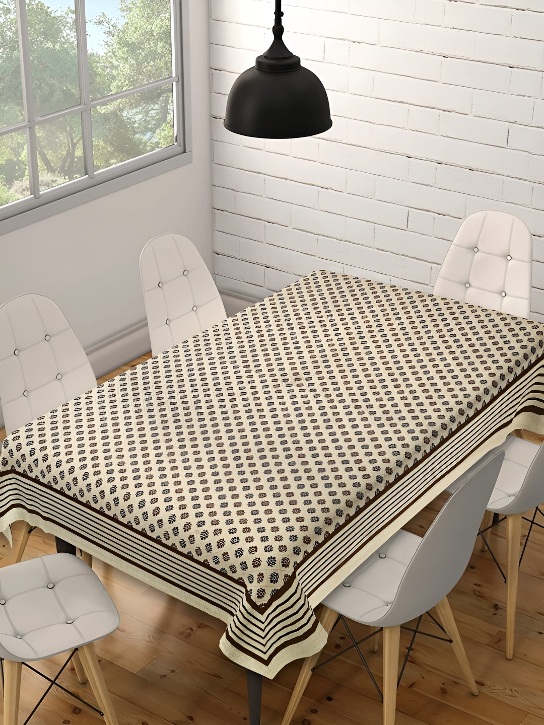

Texstylers Multicoloured Floral Anti-Slip Cotton 6-Seater Table Cover, Multi