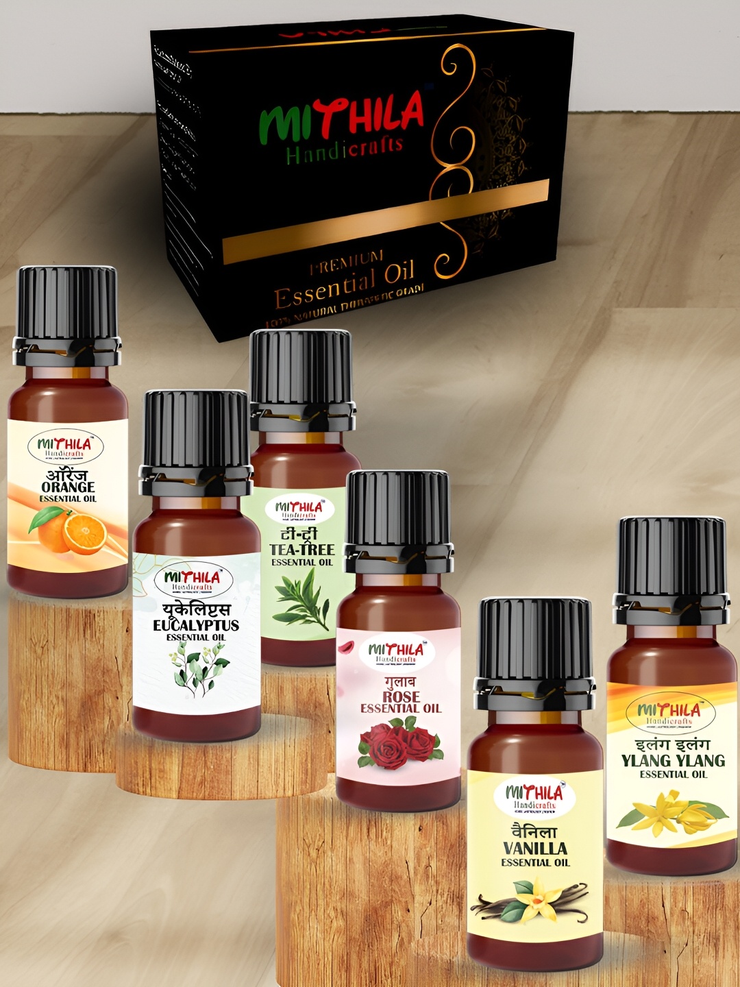 

MITHILA Handicrafts Set Of 6 Aroma Oils, Multi