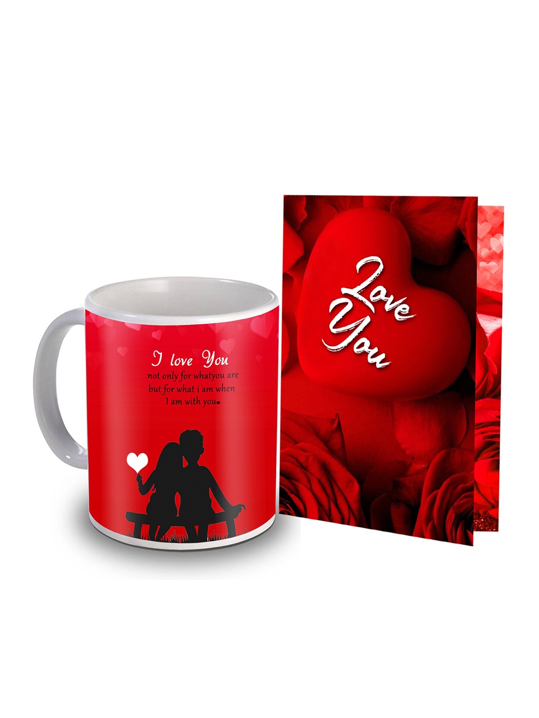 

ME & YOU Red 2 Pieces Printed Mug & Greeting Card Gift Sets