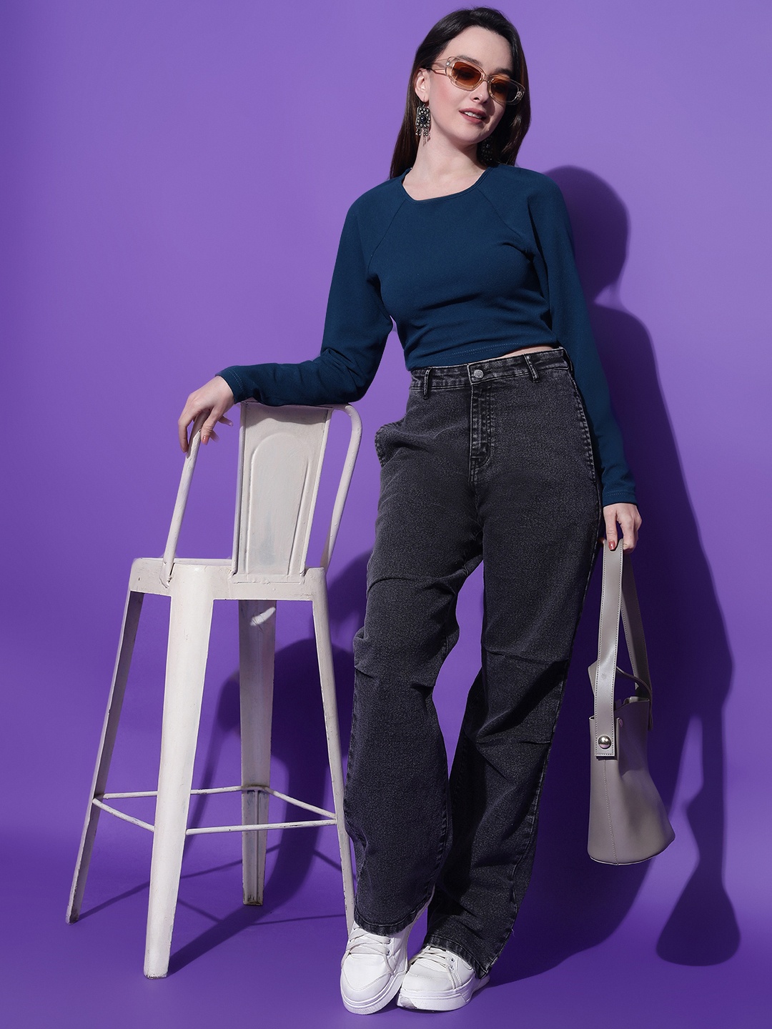 

Stylecast X Kotty Round Neck Crop Top, Teal