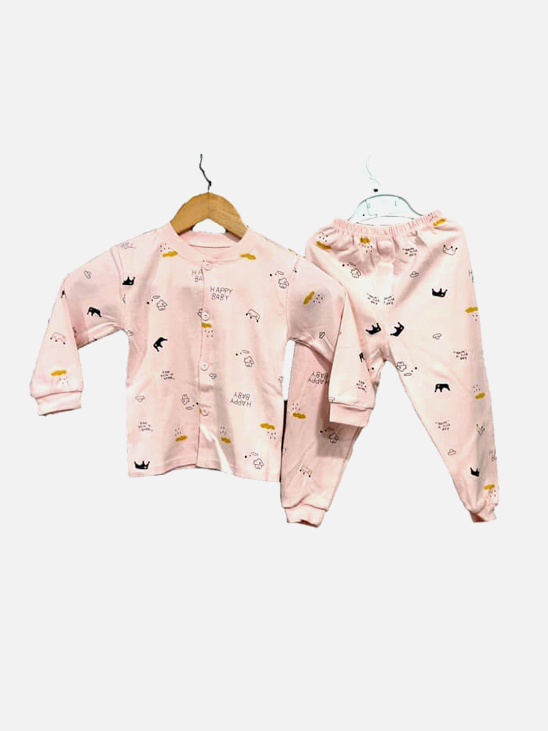 

Little Surprise Box LLP Infants Printed T-Shirt & Trouser, Pink
