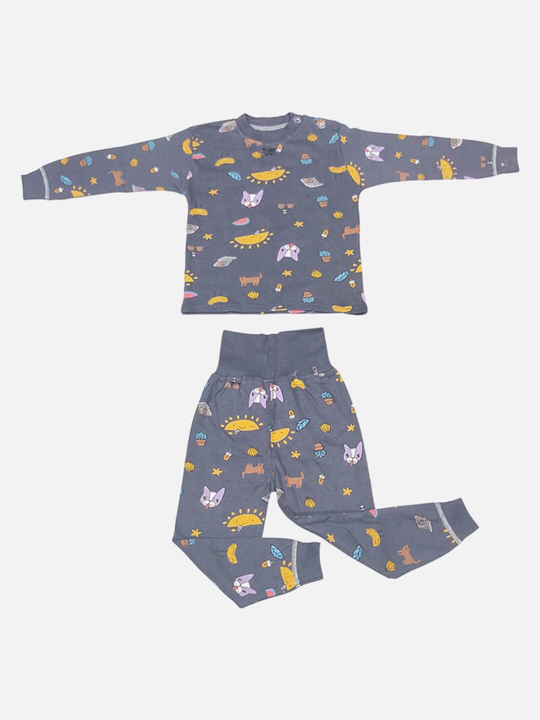 

Little Surprise Box LLP Printed T-Shirt & Trouser, Blue