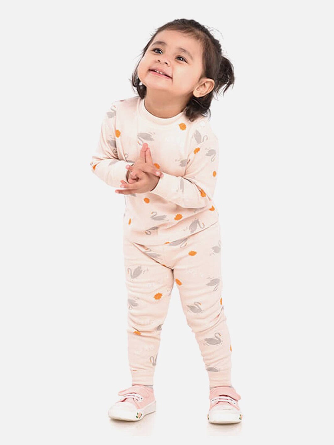 

Little Surprise Box LLP Girls Printed T-shirt With Joggers, Pink
