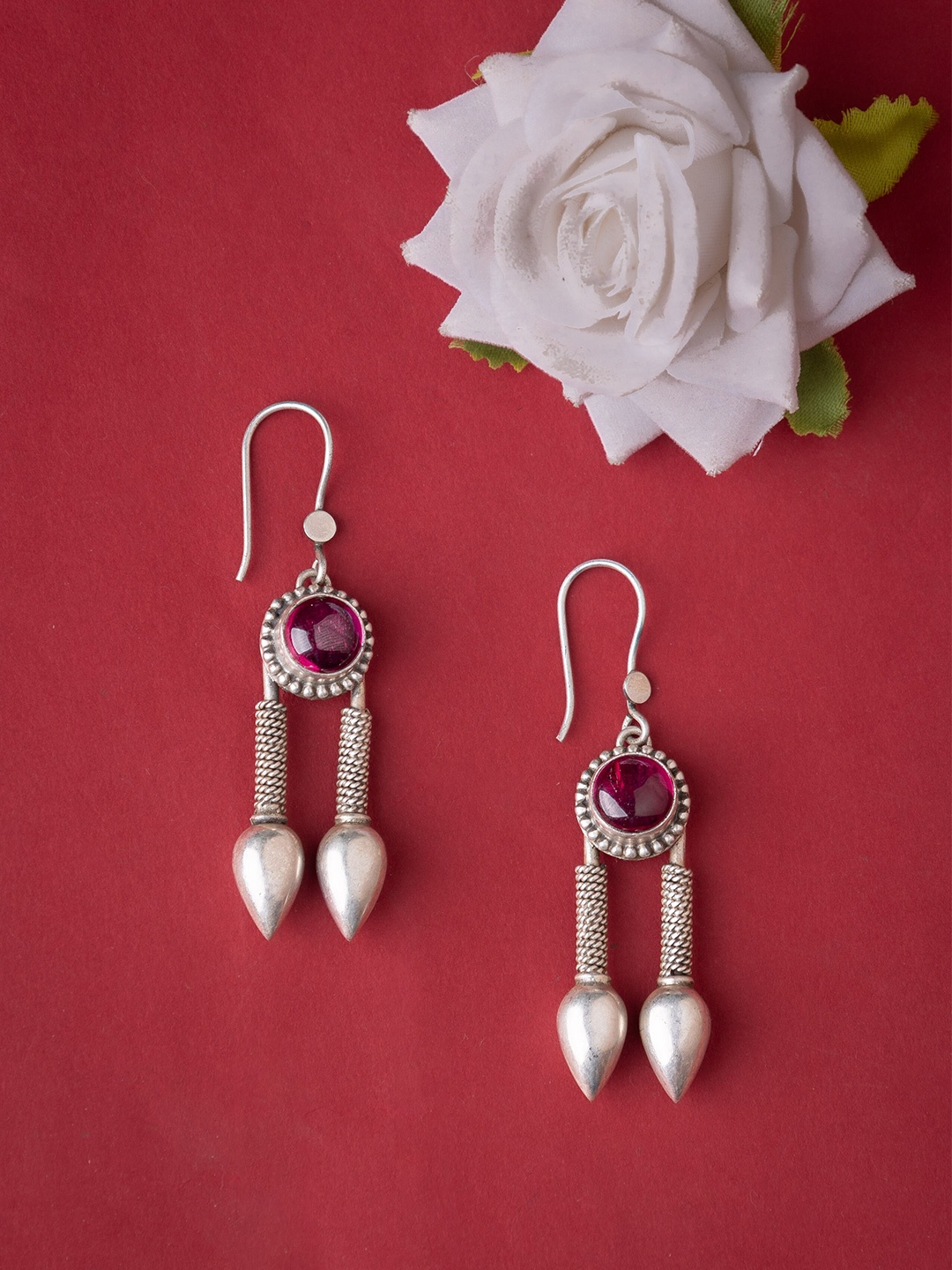 

Shyle 925 Sterling Silver Contemporary Drop Earrings