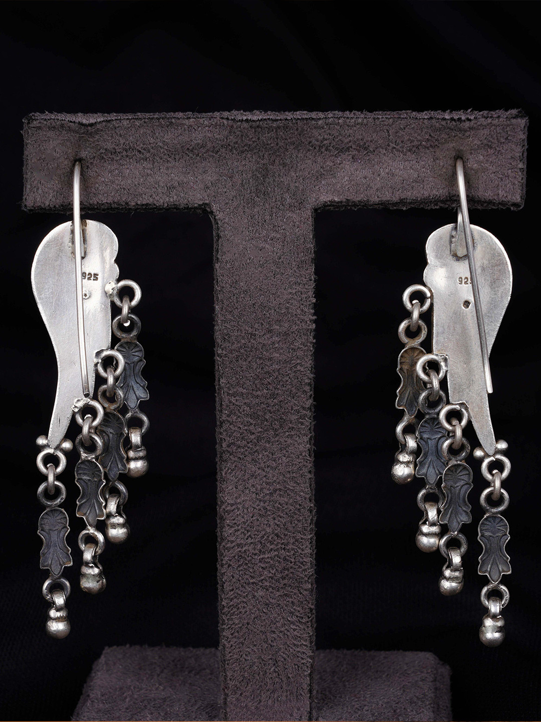 

Shyle Sterling Silver Classic Oxidised Drop Earrings