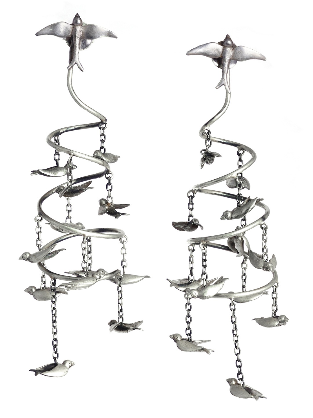 

Shyle Stainless Silver Contemporary Drop Earrings