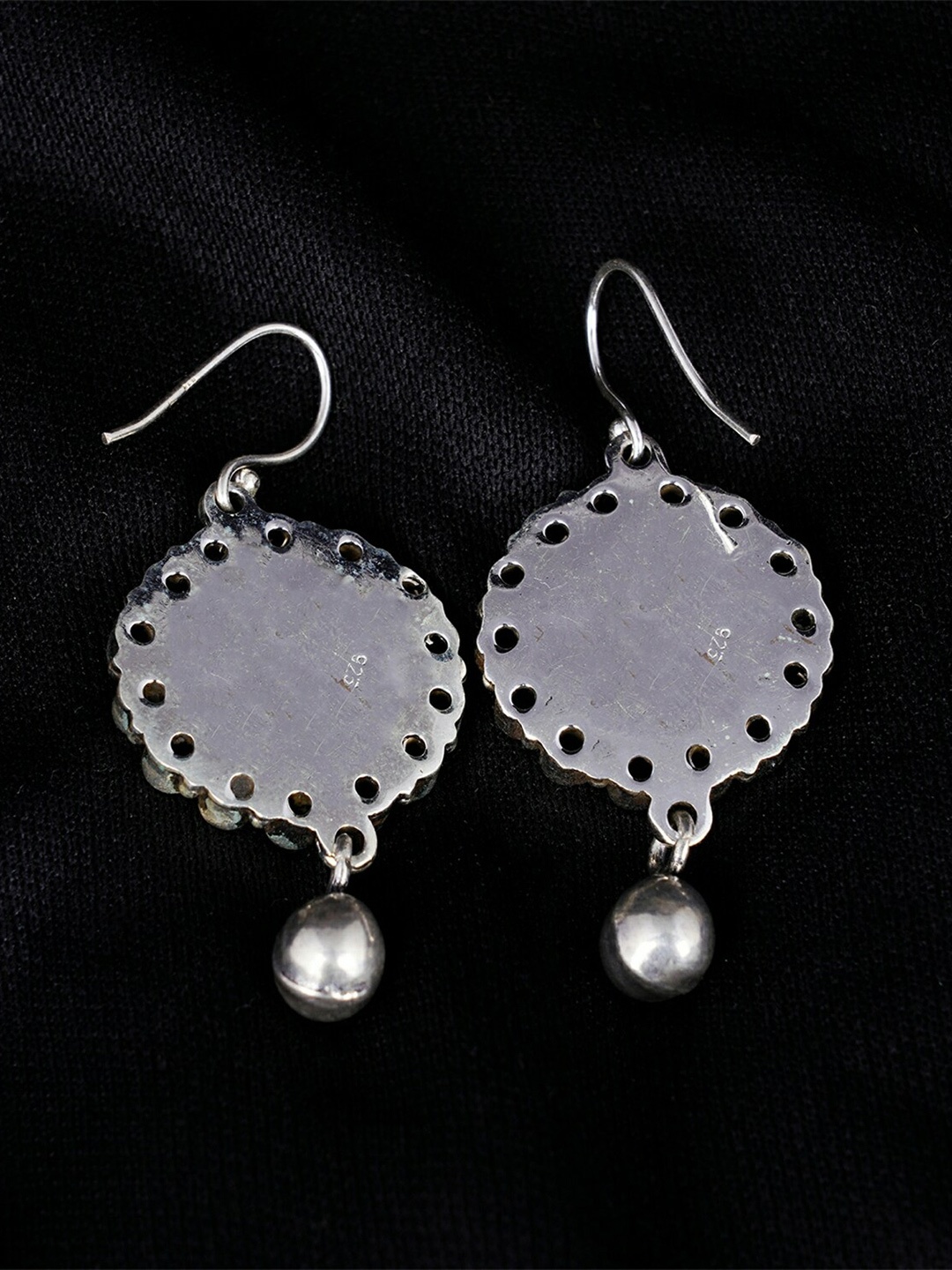 

Shyle Stainless Silver Oxidised Drop Earrings