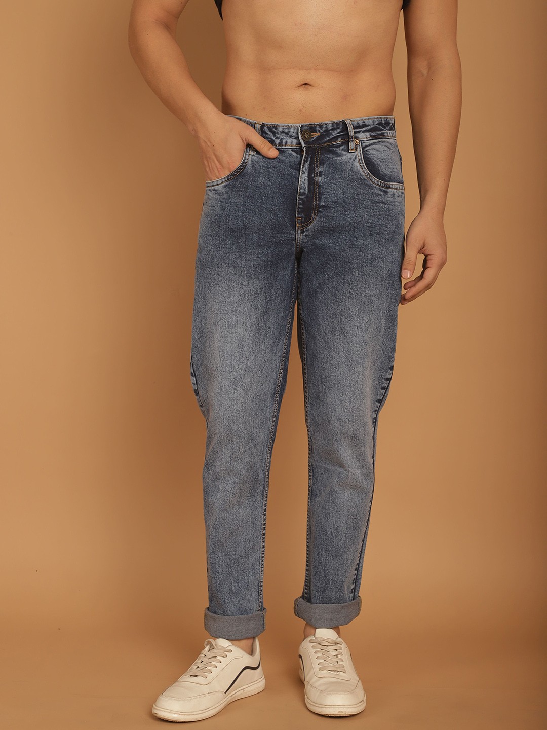 

The Roadster Lifestyle Co. Men Heavy Fade Mid-Rise Stretchable Jeans, Blue