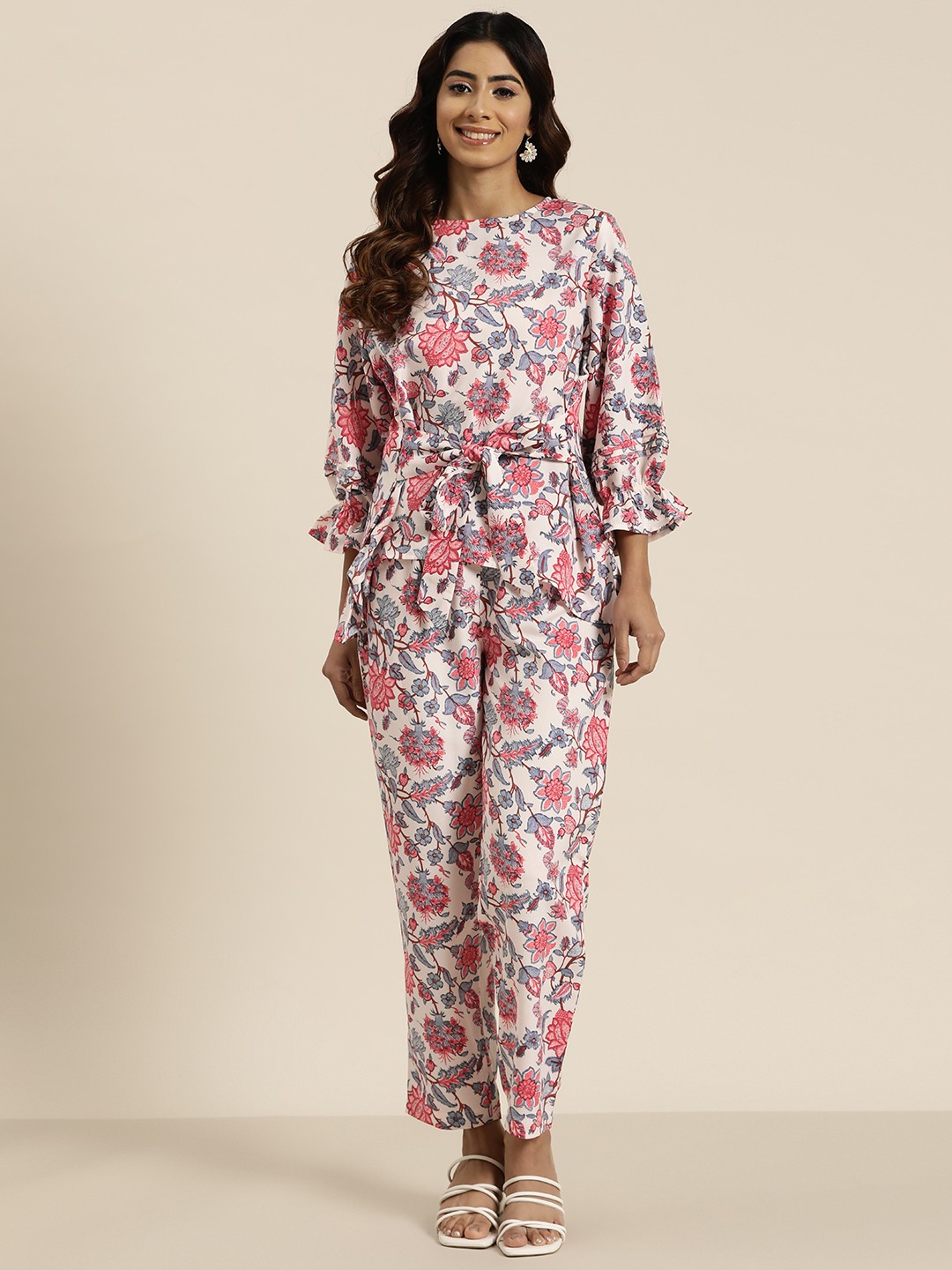 

HERE&NOW Women Printed Pure Cotton Ethnic Co-Ords Set, Multi
