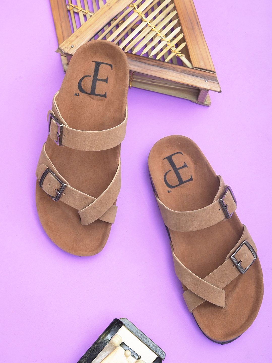 

El Paso Open Toe Flats, Brown
