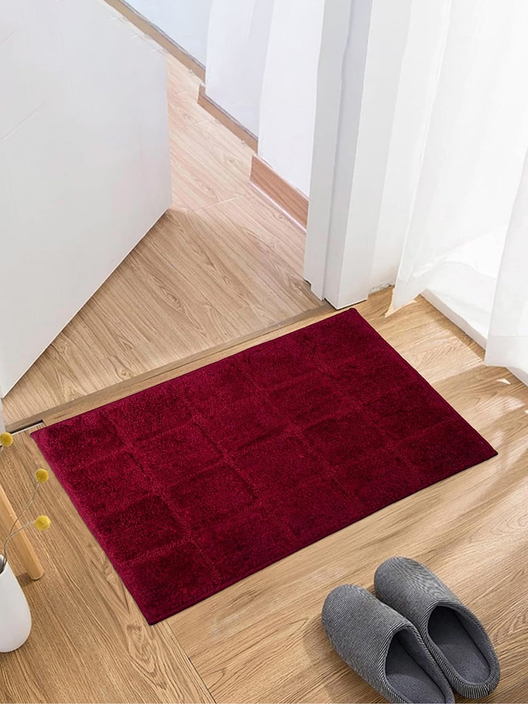 

Kuber Industries Maroon Cotton Soft & Comfort Doormat