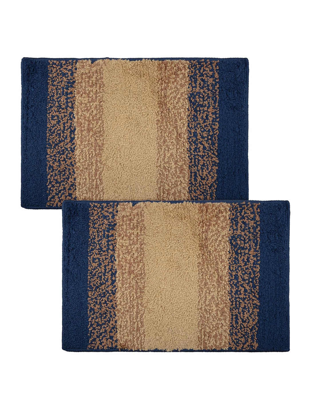 

Kuber Industries Cream 2-Pcs Striped Cotton Doormats