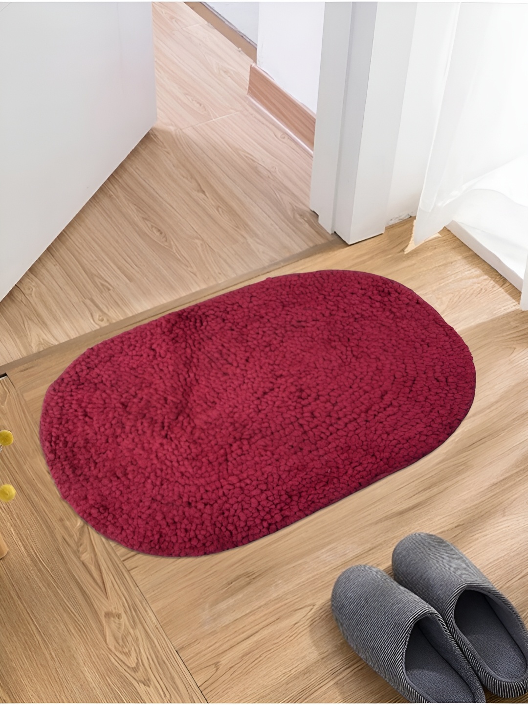 

Kuber Industries Pink 2-Pcs Striped Cotton Doormats