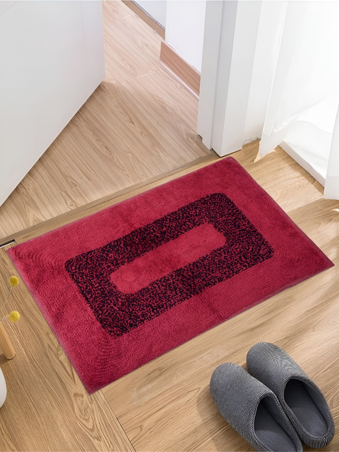 

Kuber Industries Red & Green 3-Pcs Cotton Doormats