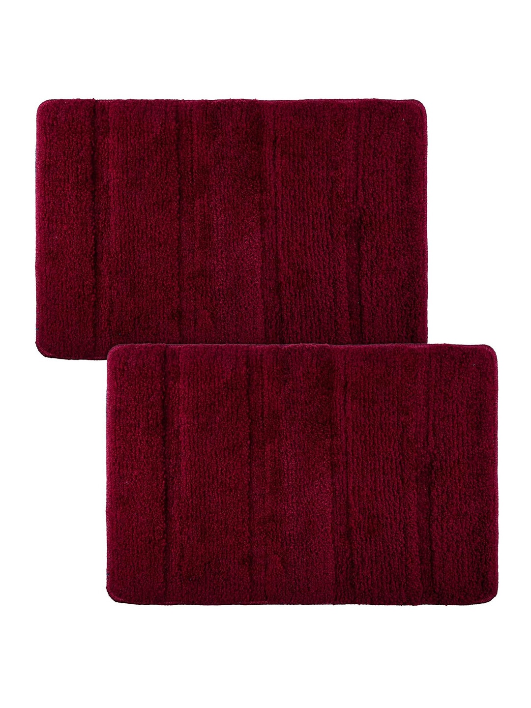 

Kuber Industries Maroon 2 Pcs Checked Rectangular Doormats