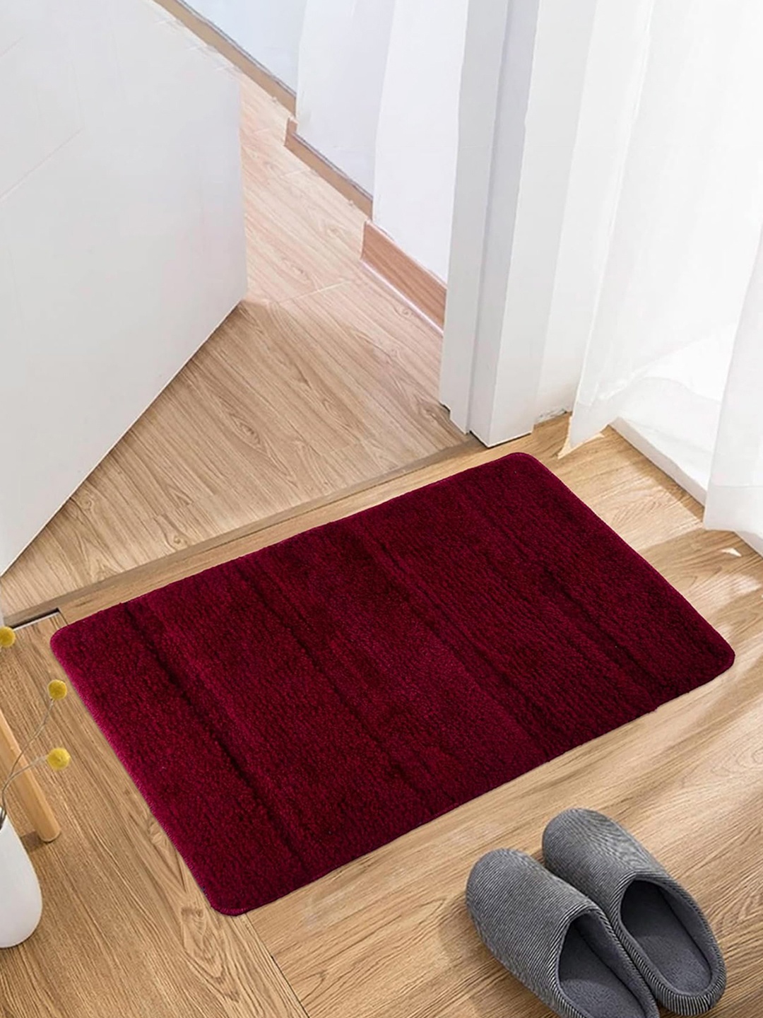 

Kuber Industries Maroon Striped Cotton Doormat