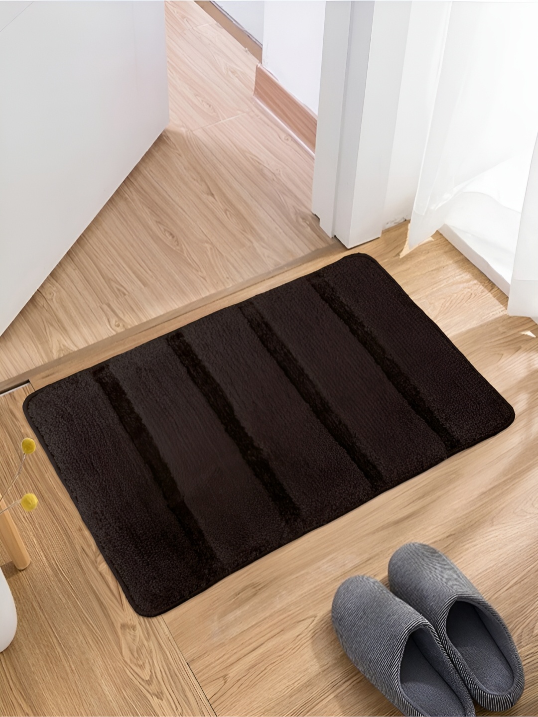 

Kuber Industries Brown 2-Pcs Self-Design Cotton Doormats