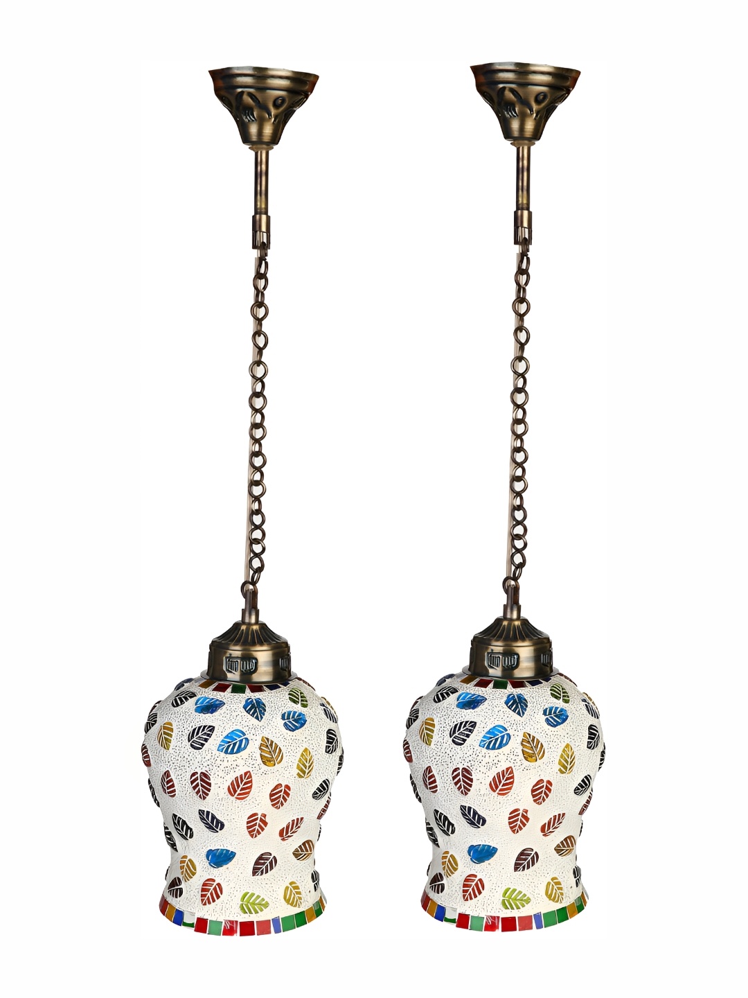 

Afast White Red Textured Bell Glass Contemporary Ceiling Lamp