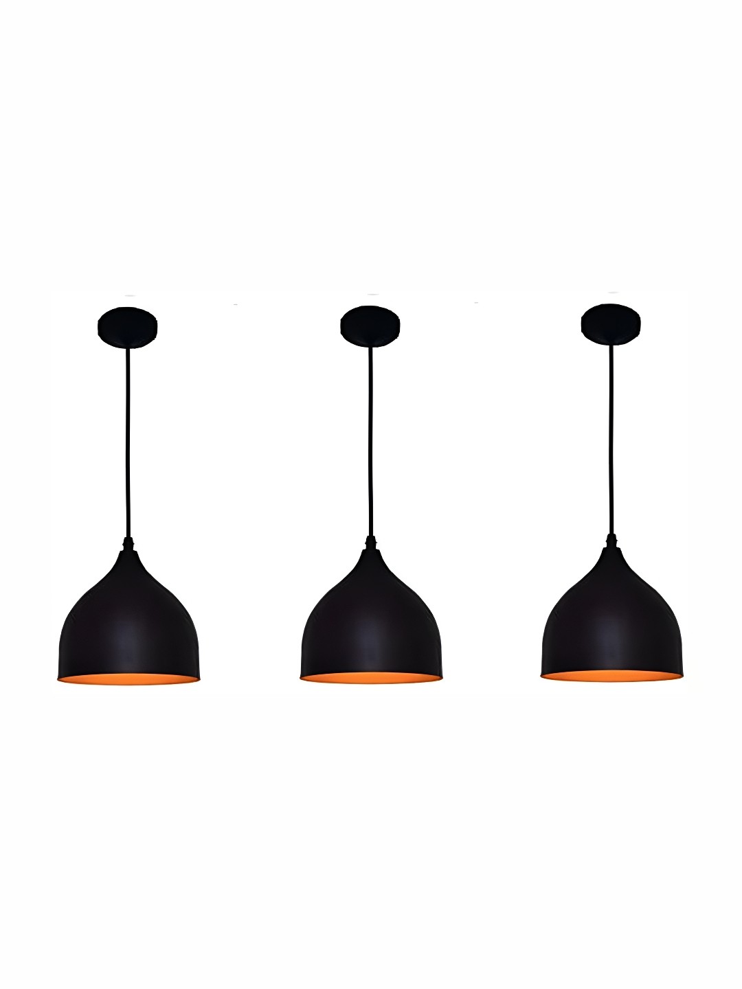 

Afast Black Orange 3 Pieces Bell Glass Contemporary Ceiling Lamp