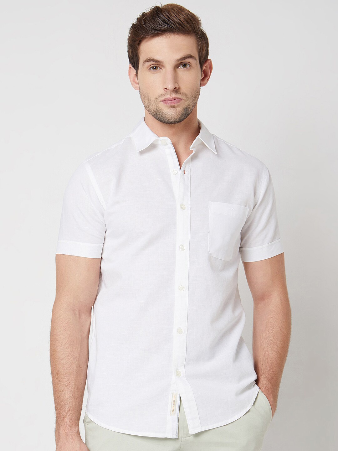 

Mufti Slim Fit Opaque Cotton Casual Shirt, White