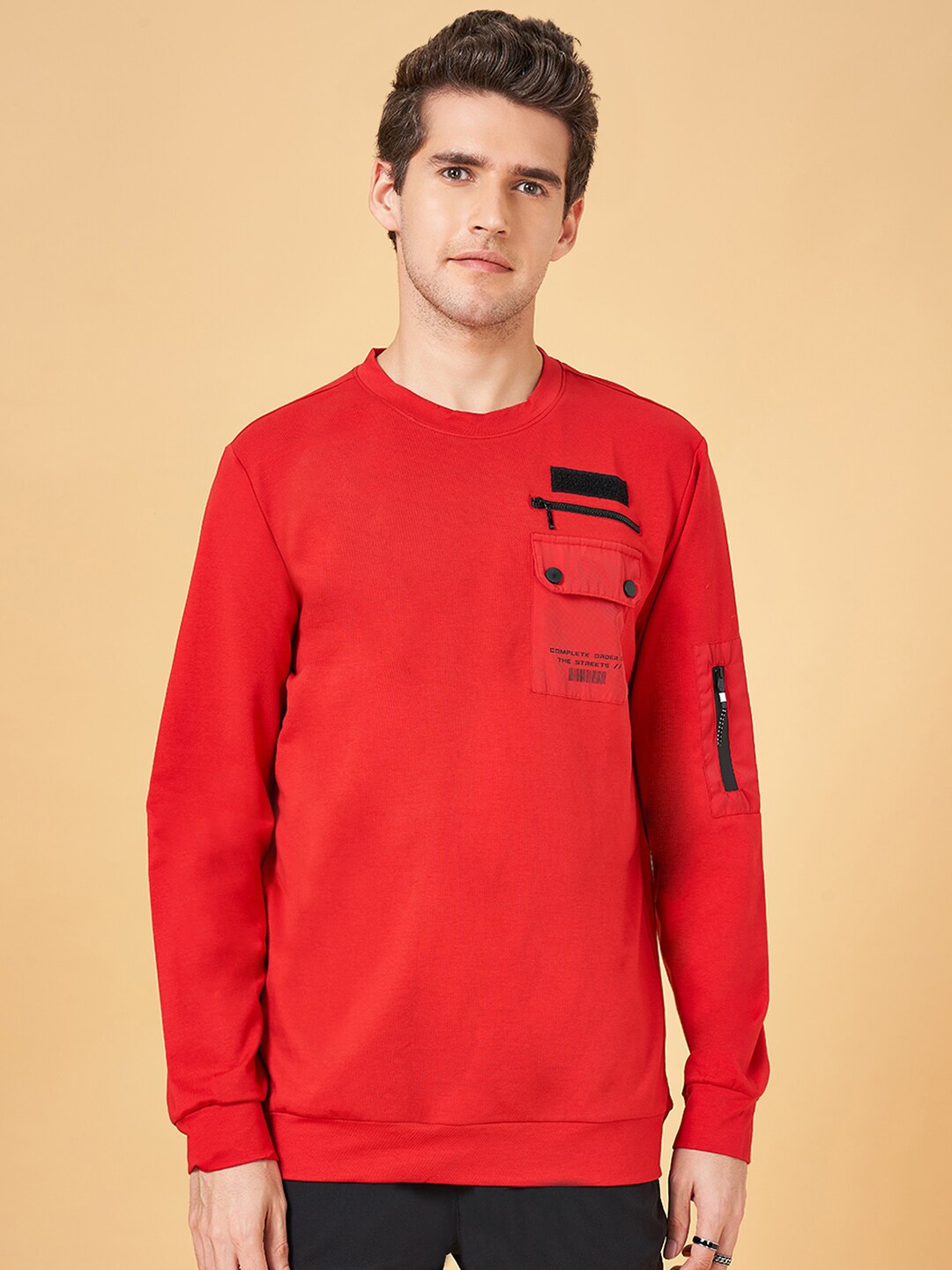 

Street 808 by Pantaloons Round Neck Cotton Sweatshirt, Red