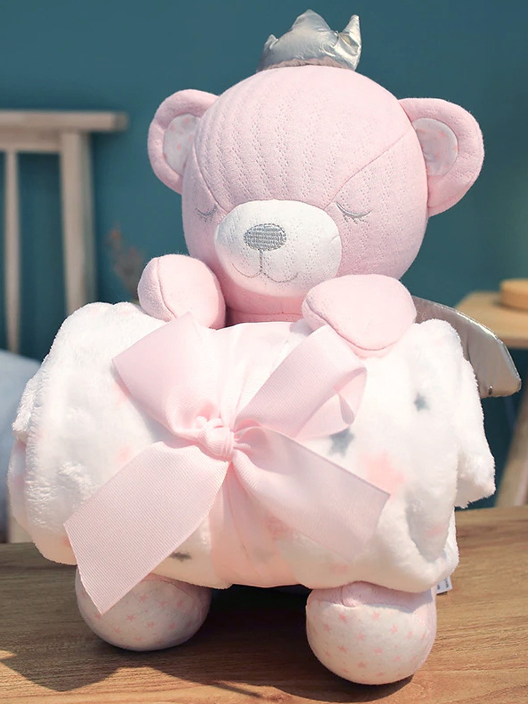 

Baby Moo Pink Cartoon Characters Mild Winter 210 GSM Single Bed Blanket